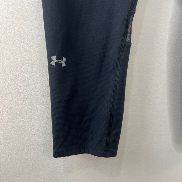Under Armour Black Tech Mesh Crop Capri Pants All Season Leggings Yoga XS - Picture 3 of 8